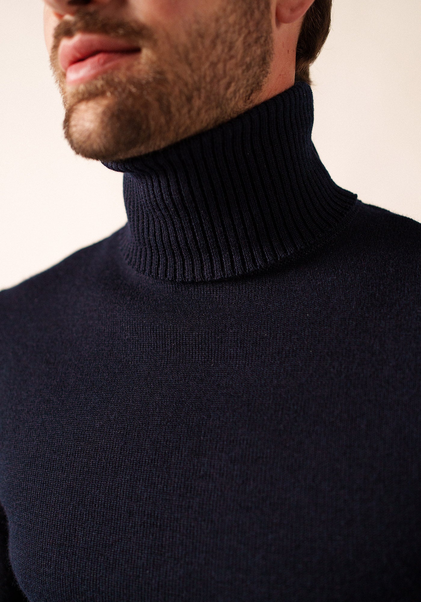 Turtleneck sailor jumper - in pure new wool (MARINE)