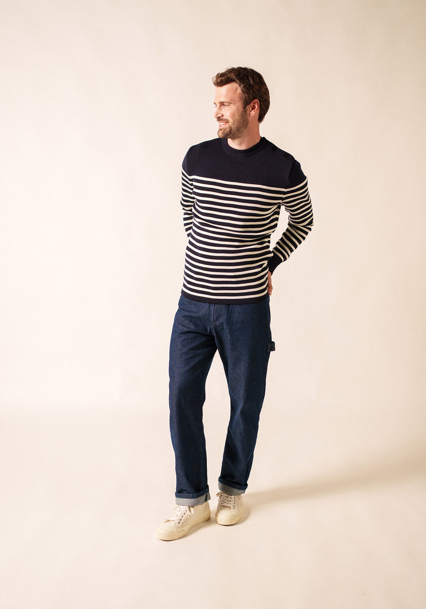 Rochefort sailor jumper (NAVY/ECUME)