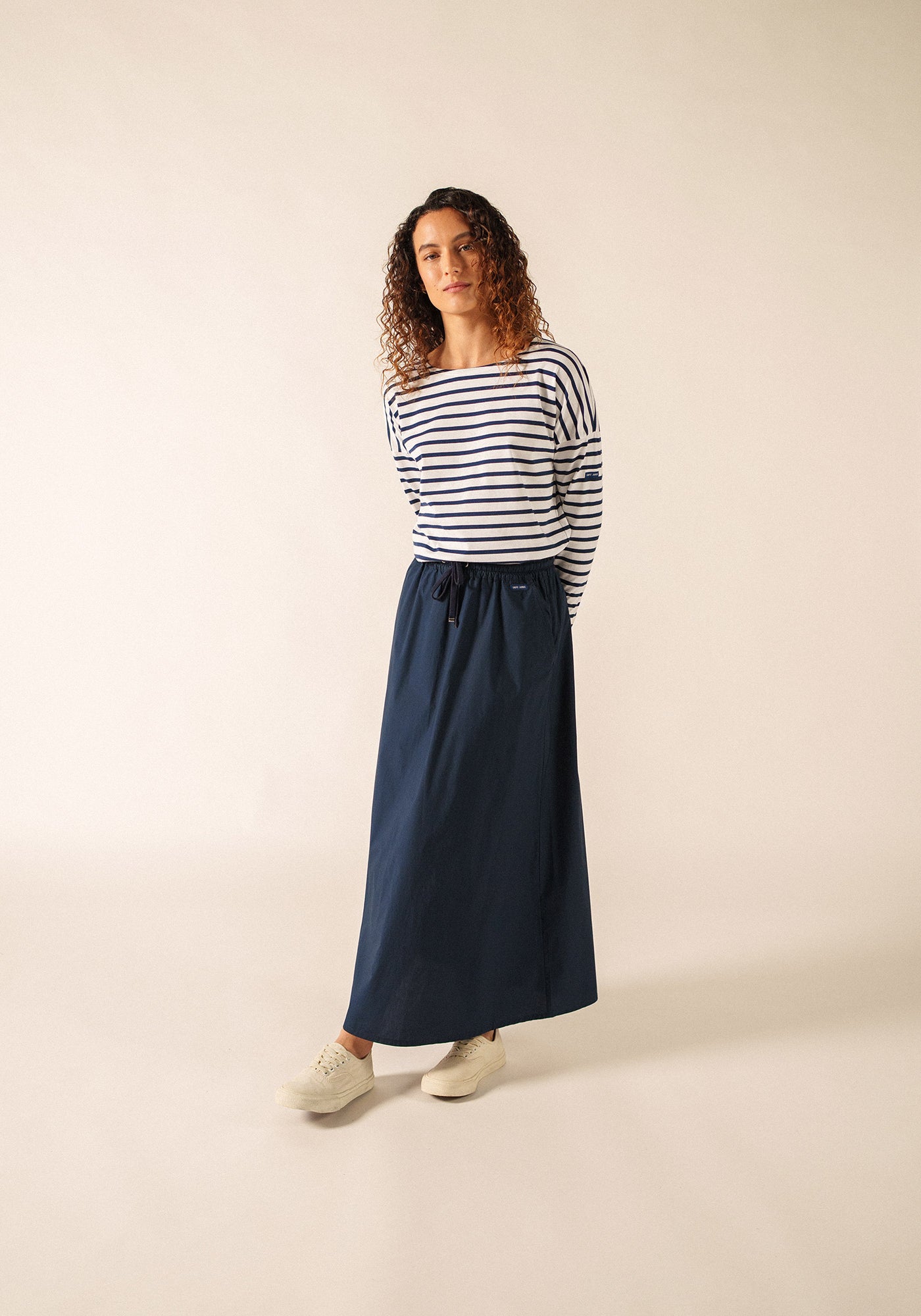 Minquiers Drop Breton shirt (NEIGE/MARINE)