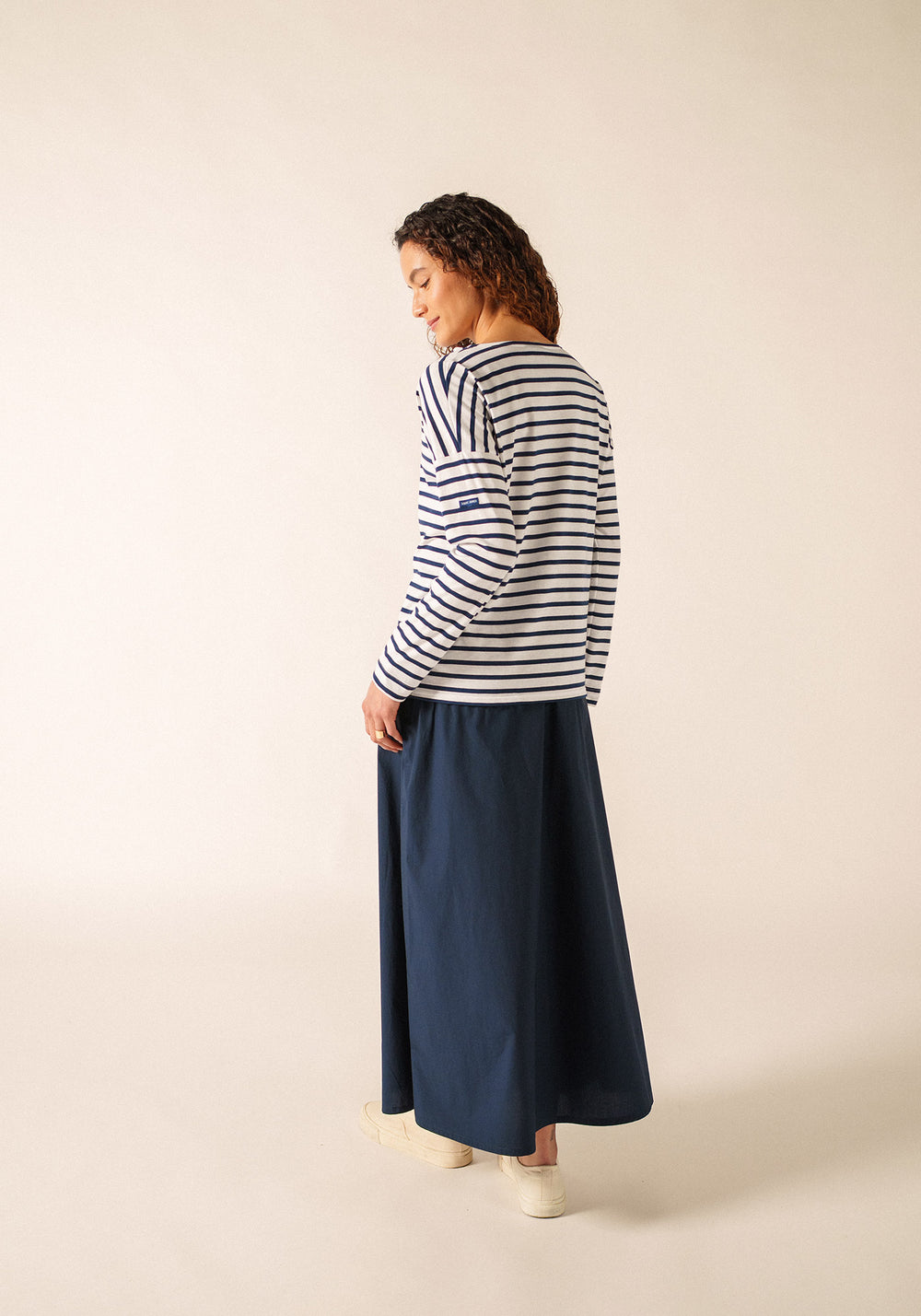 Minquiers Drop Breton shirt (NEIGE/MARINE)