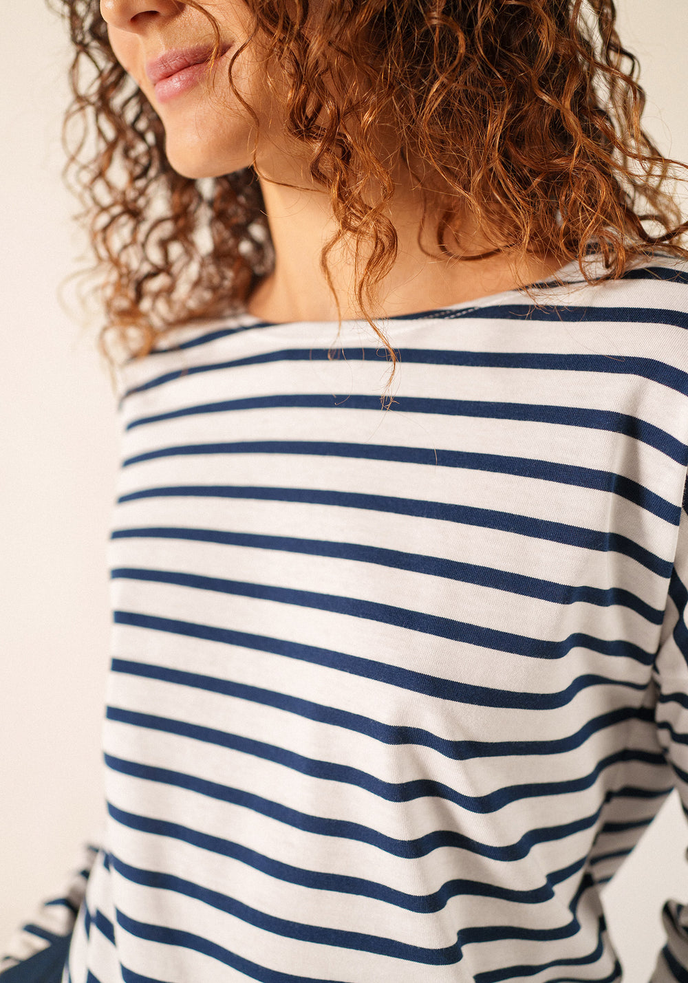 Minquiers Drop Breton shirt (NEIGE/MARINE)