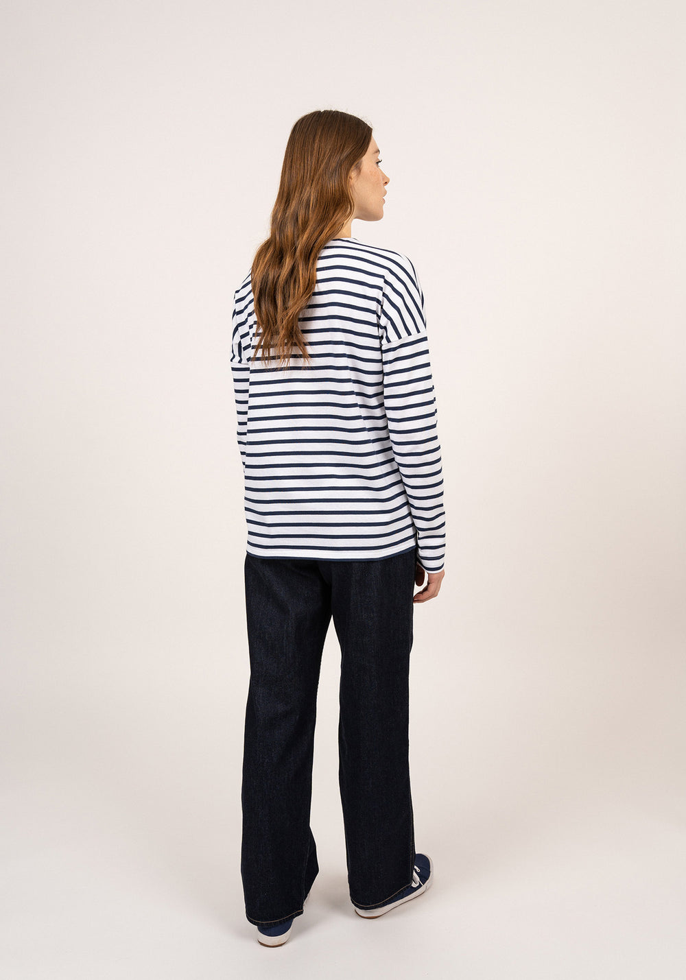 Minquiers Drop Breton shirt (NEIGE/MARINE)