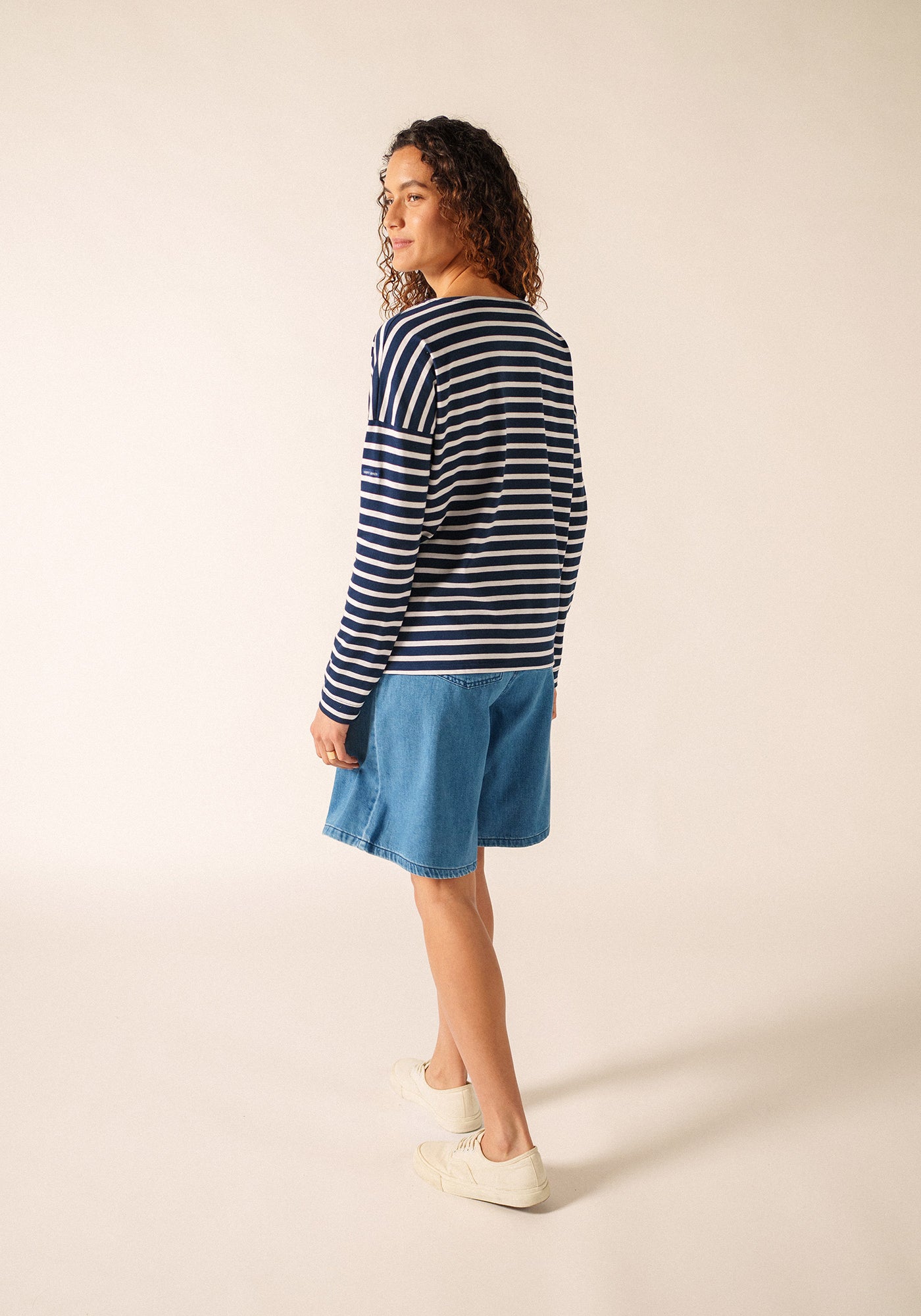 Minquiers Drop Breton shirt (MARINE/NEIGE)