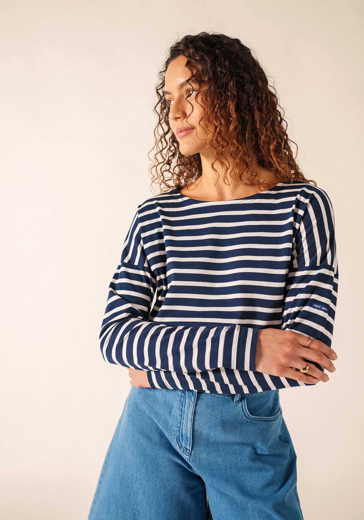 Minquiers Drop Breton shirt (MARINE/NEIGE)