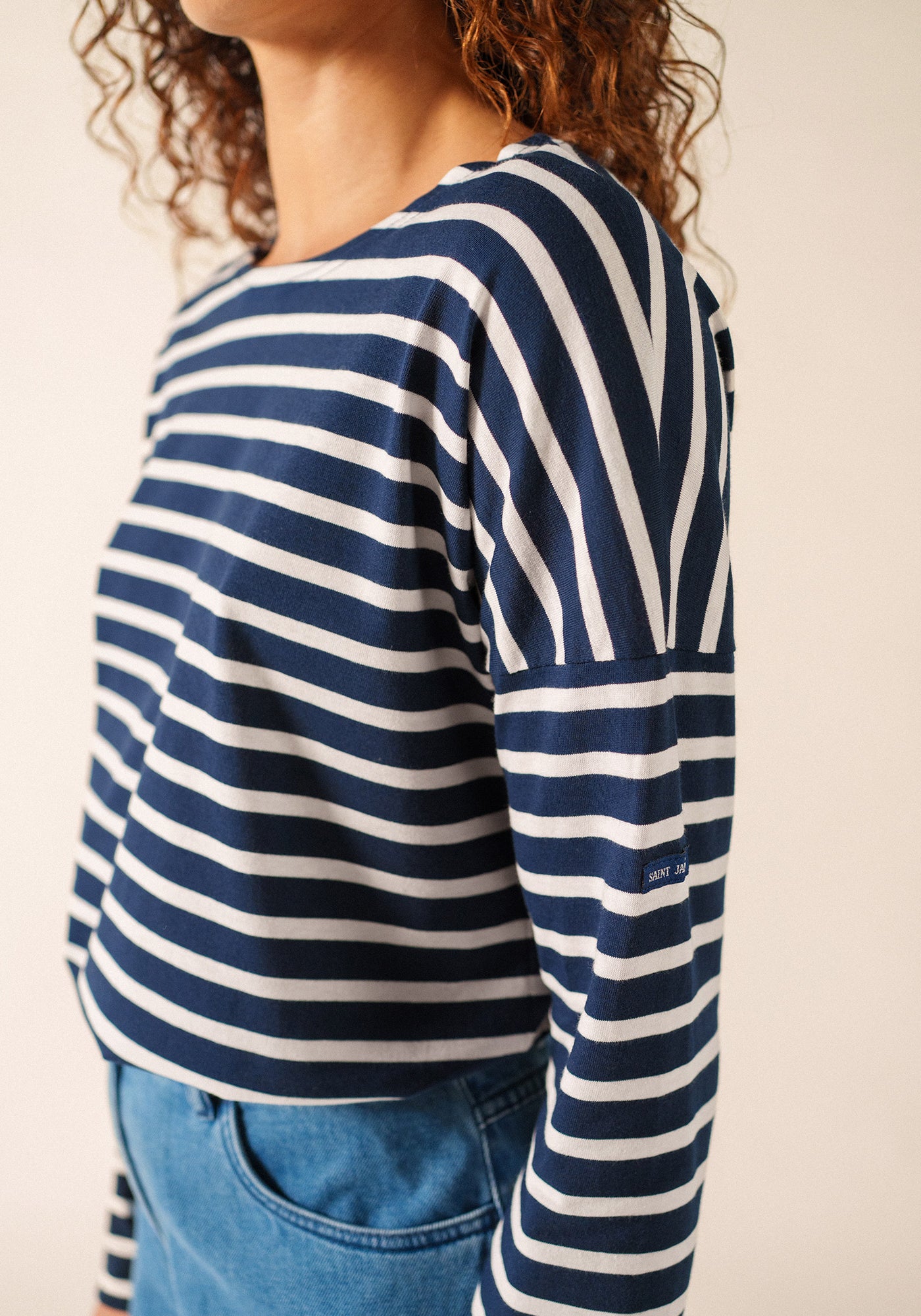 Minquiers Drop Breton shirt (MARINE/NEIGE)