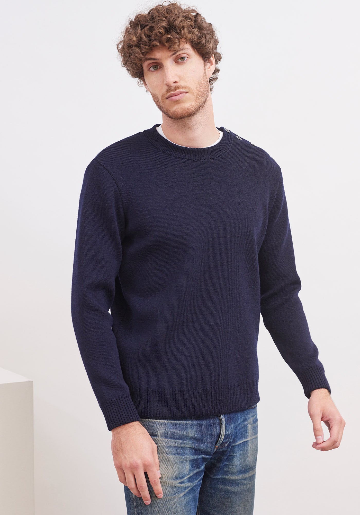 Marinier authentic sailor jumper - regular fit, in pure new wool (MARINE)