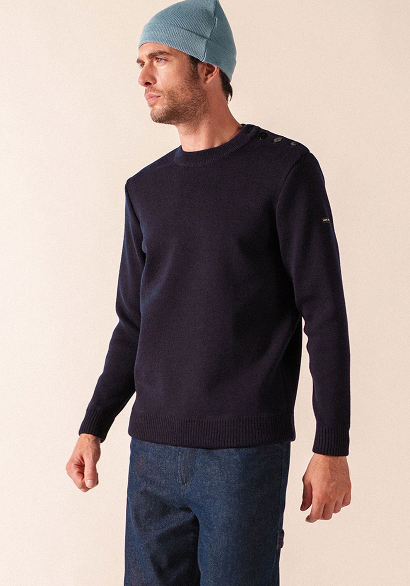 Marinier authentic sailor jumper - regular fit, in pure new wool (MARINE)