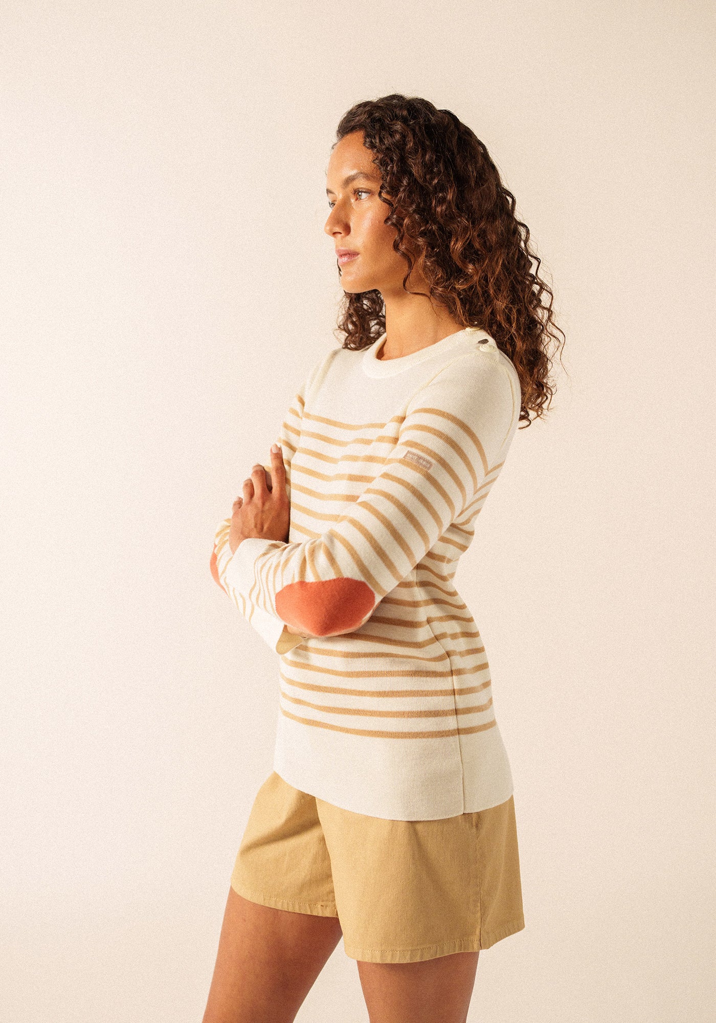 Brégançon Pop sailor jumper (BLANC/TOILE/ARGILE)