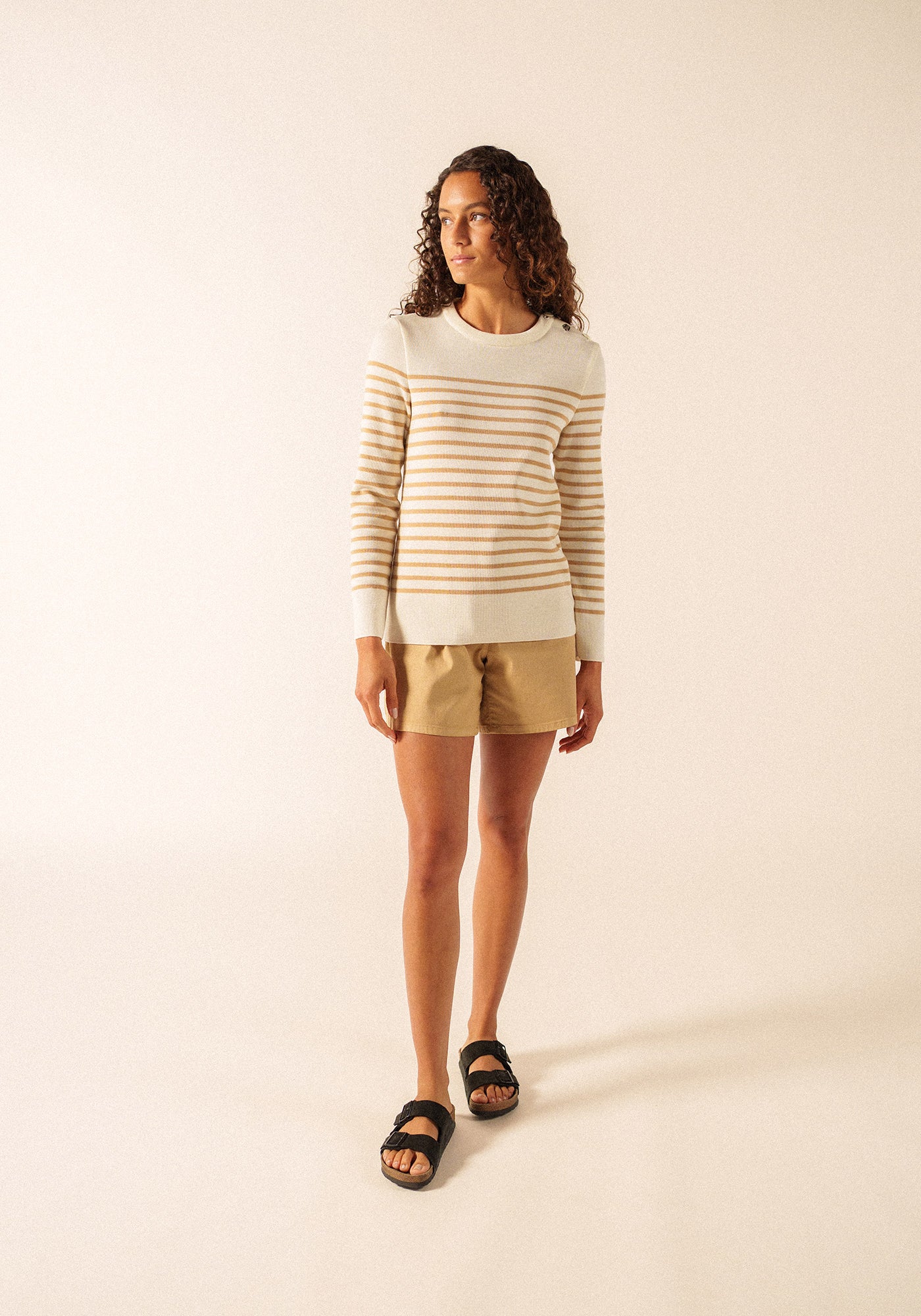 Brégançon Pop sailor jumper (BLANC/TOILE/ARGILE)