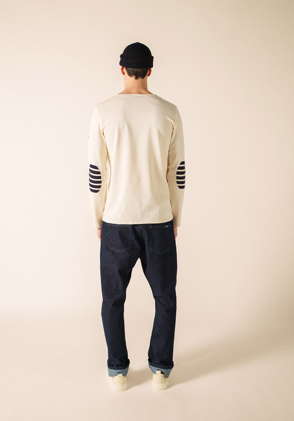 Méridien patches Breton shirt (ECRU/NAVY/ECRU)