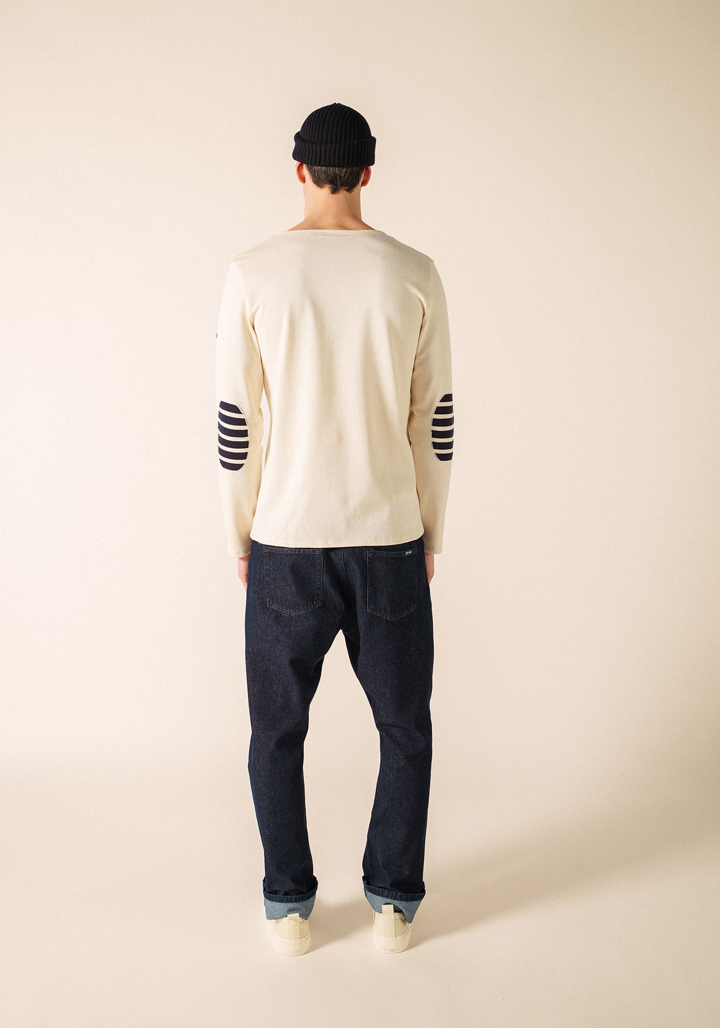 Méridien patches Breton shirt (ECRU/NAVY/ECRU)