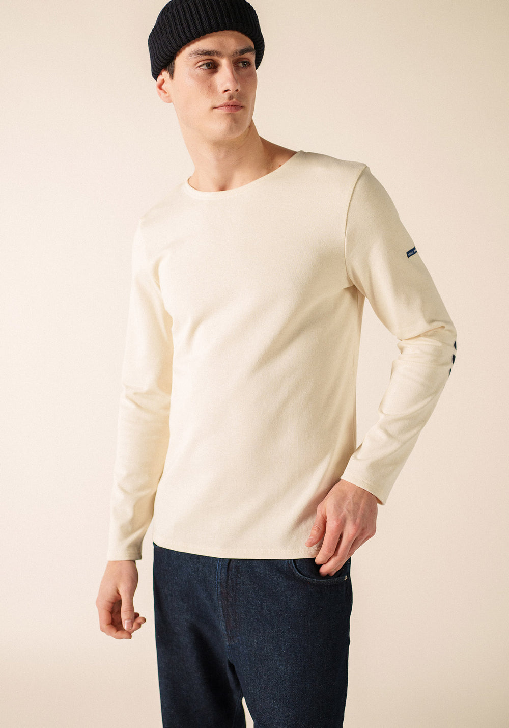 Méridien patches Breton shirt (ECRU/NAVY/ECRU)