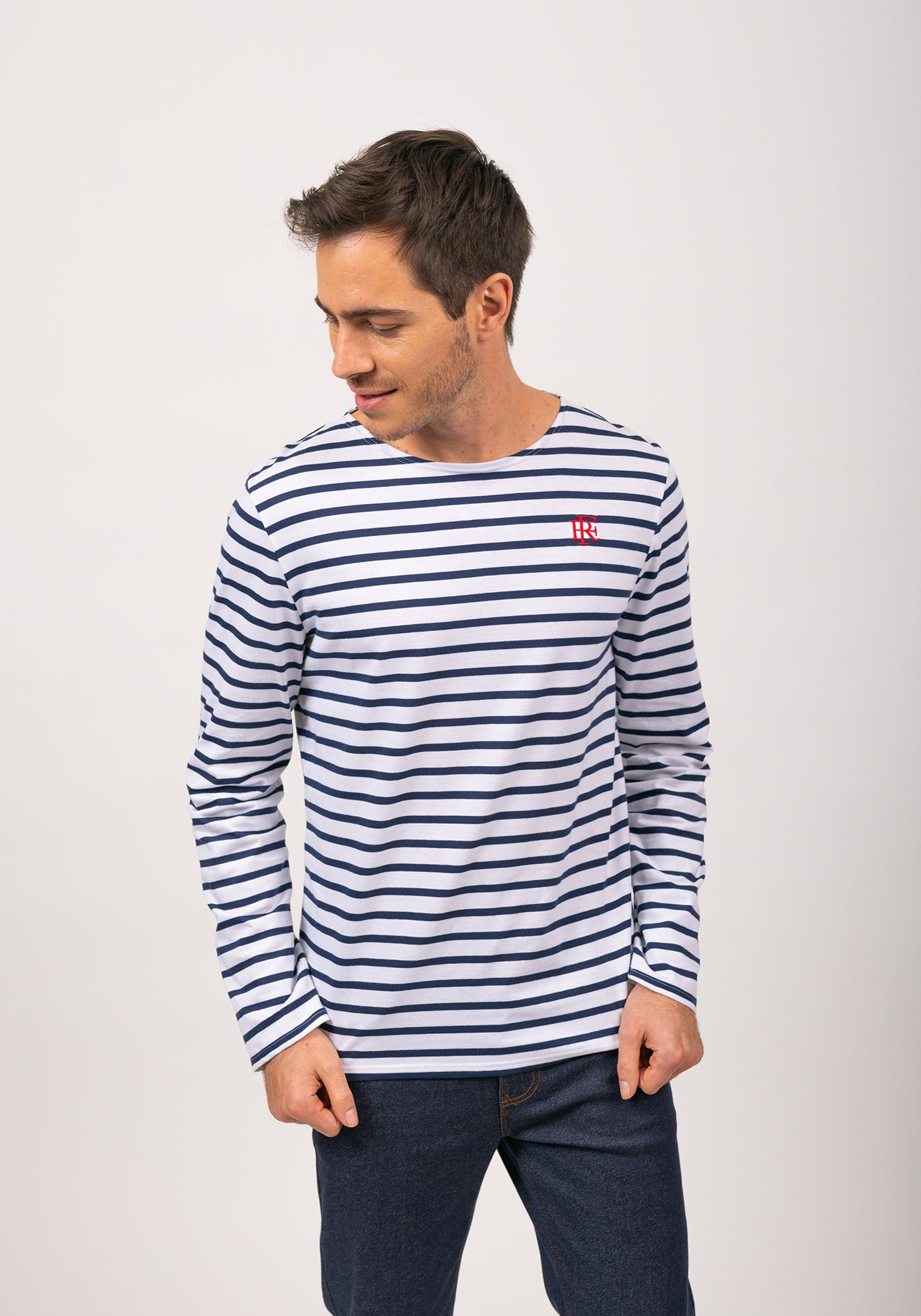Minquiers Breton shirt x l'Elysée (NEIGE/MARINE)