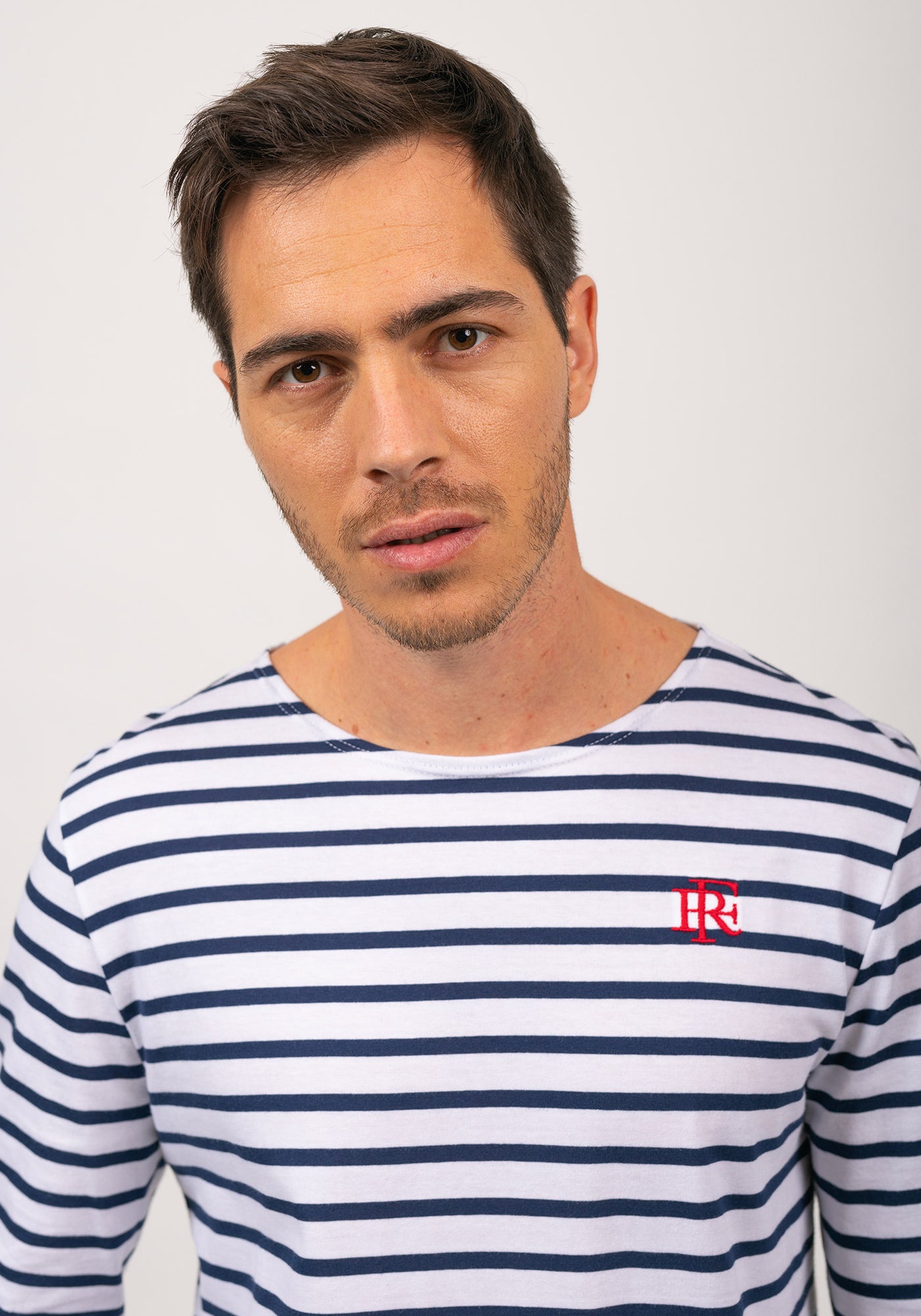 Minquiers Breton shirt x l'Elysée (NEIGE/MARINE)