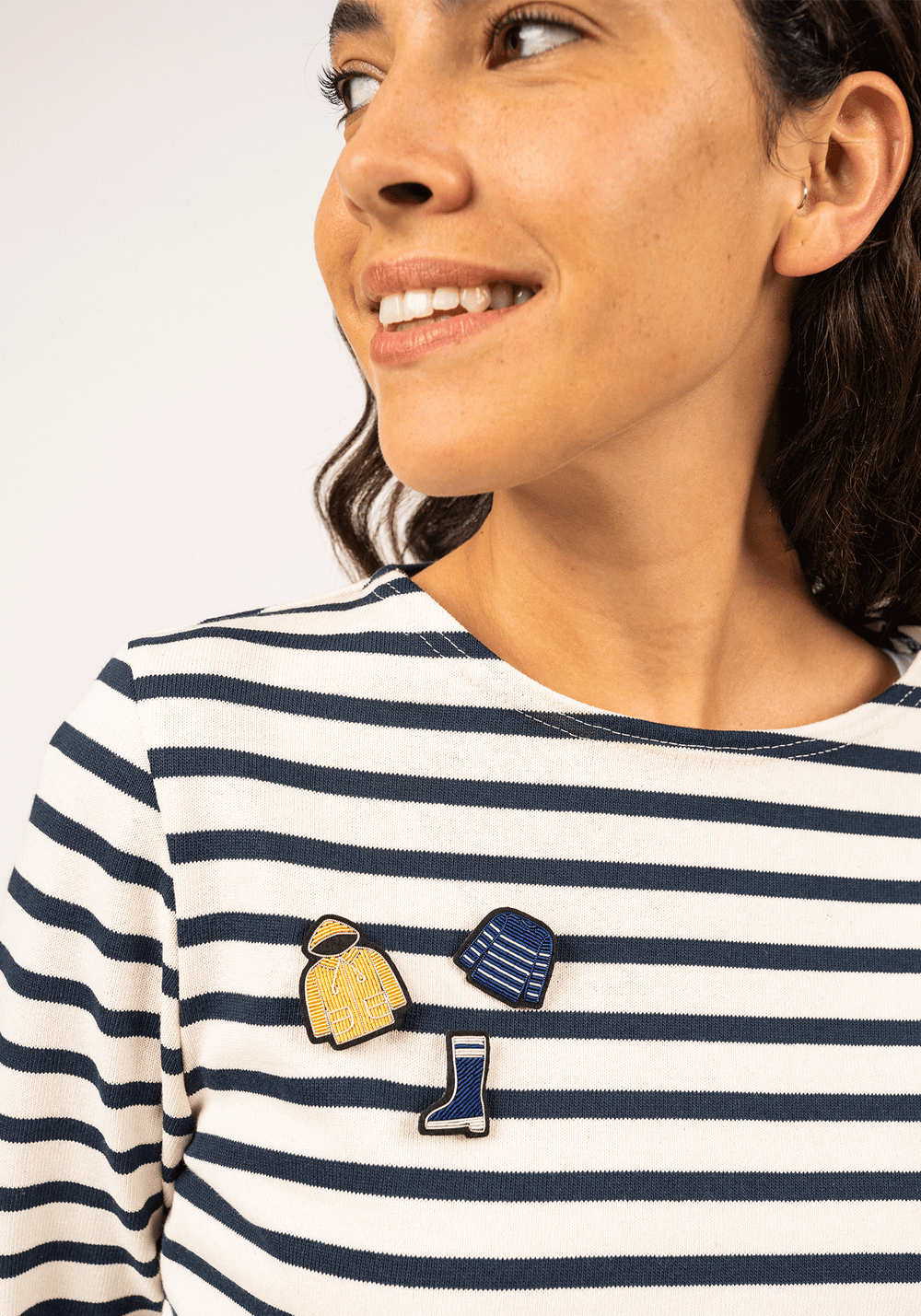 Breton shirt  brooch x Macon & Lesquoy (BLEU/BLANC)