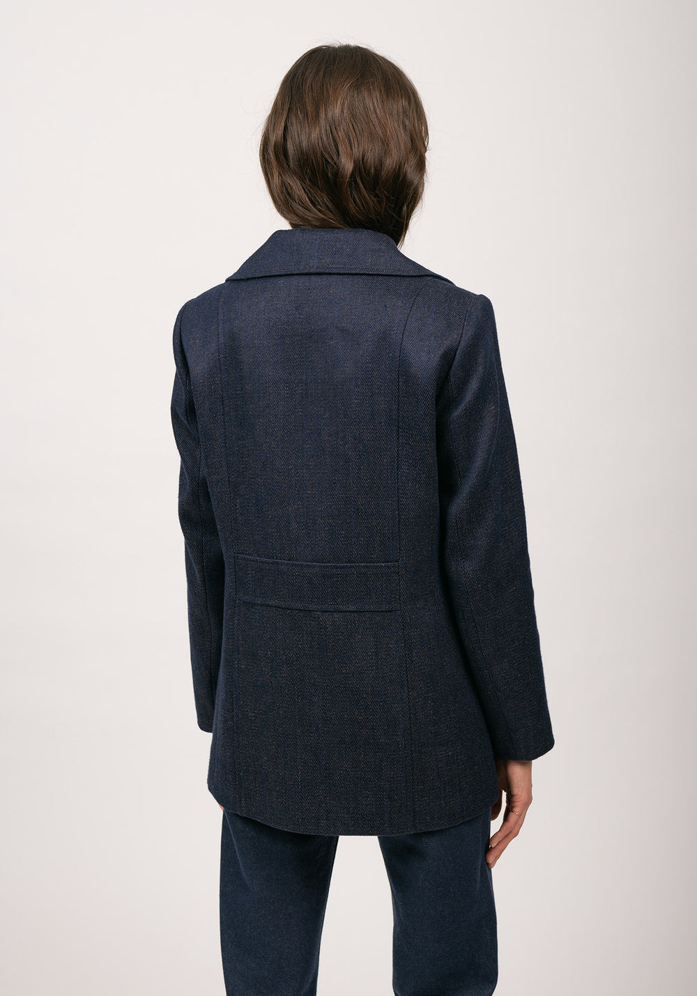 Héritage peacoat for women in Merino wool - SAINT JAMES x Atelier Tuffery (INDIGO/CHANVRE)