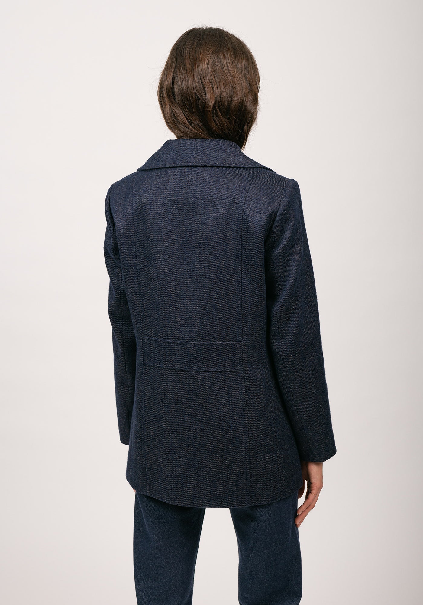 Héritage peacoat for women in Merino wool - SAINT JAMES x Atelier Tuffery (INDIGO/CHANVRE)