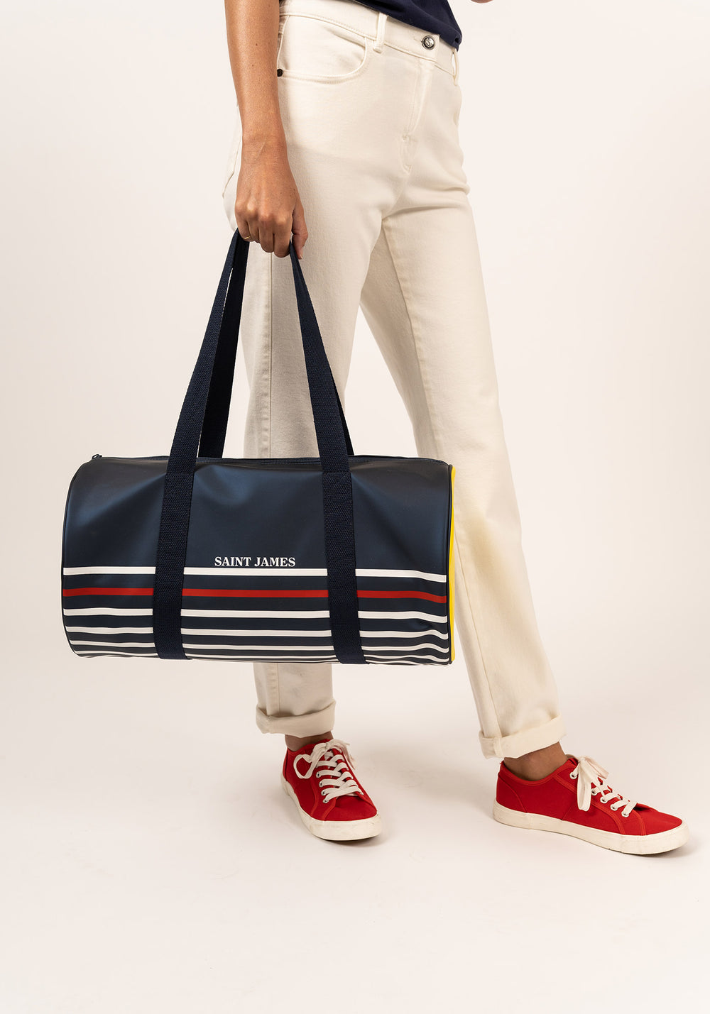 Striped bowling bag (MARINE/CIRE)