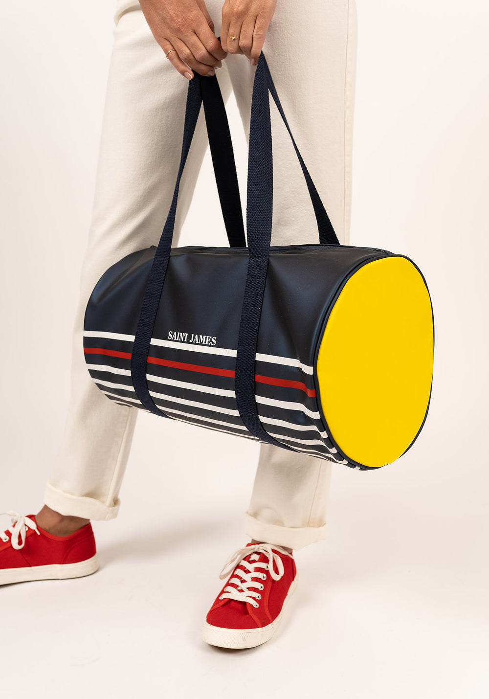 Striped bowling bag (MARINE/CIRE)
