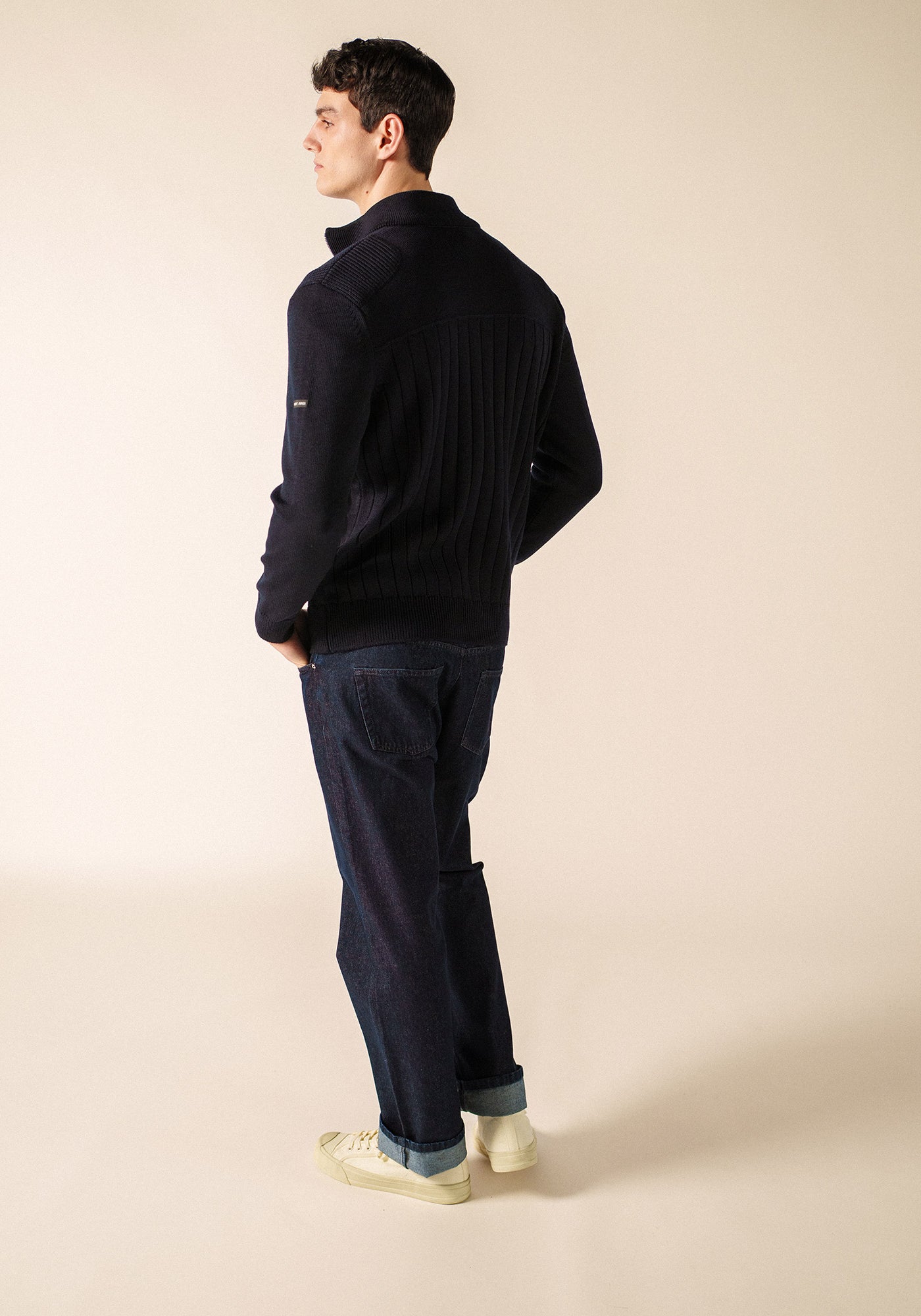 Calypso Réédit cardigan (NAVY/BLANC)