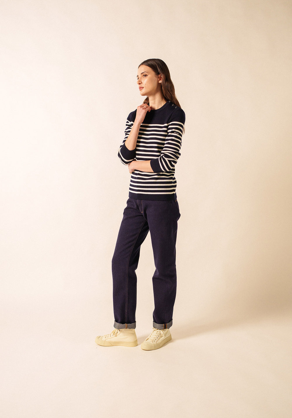 Rochefort sailor jumper (NAVY/ECUME)