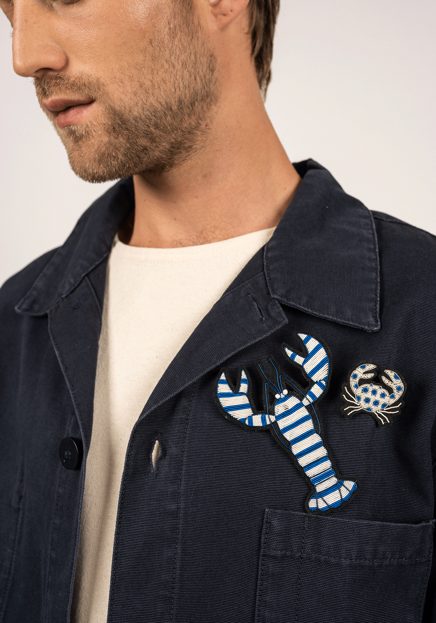 Lobster brooch x Macon & Lesquoy (BLEU/BLANC)