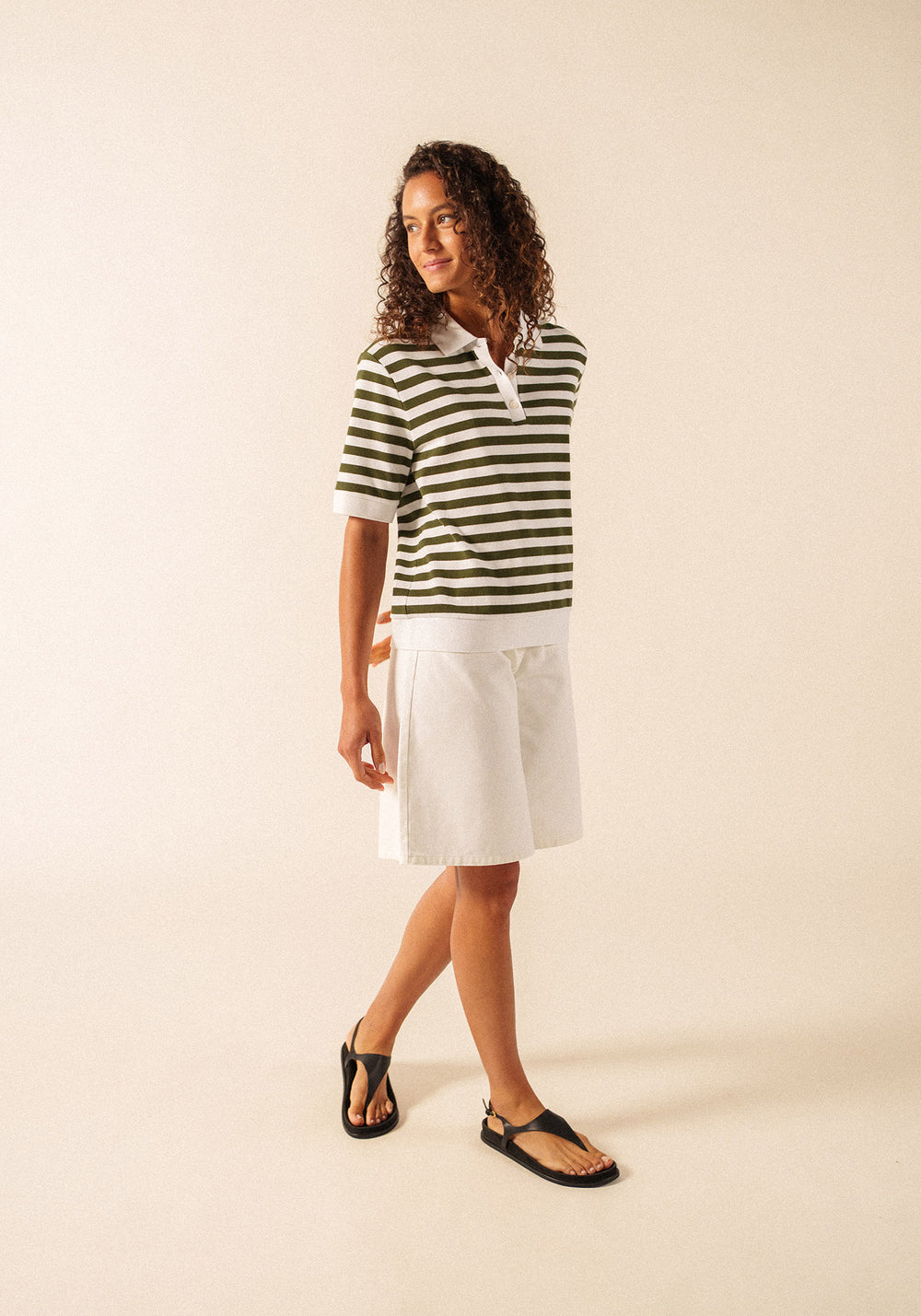 Carola polo shirt (BLANC/ALGUE)