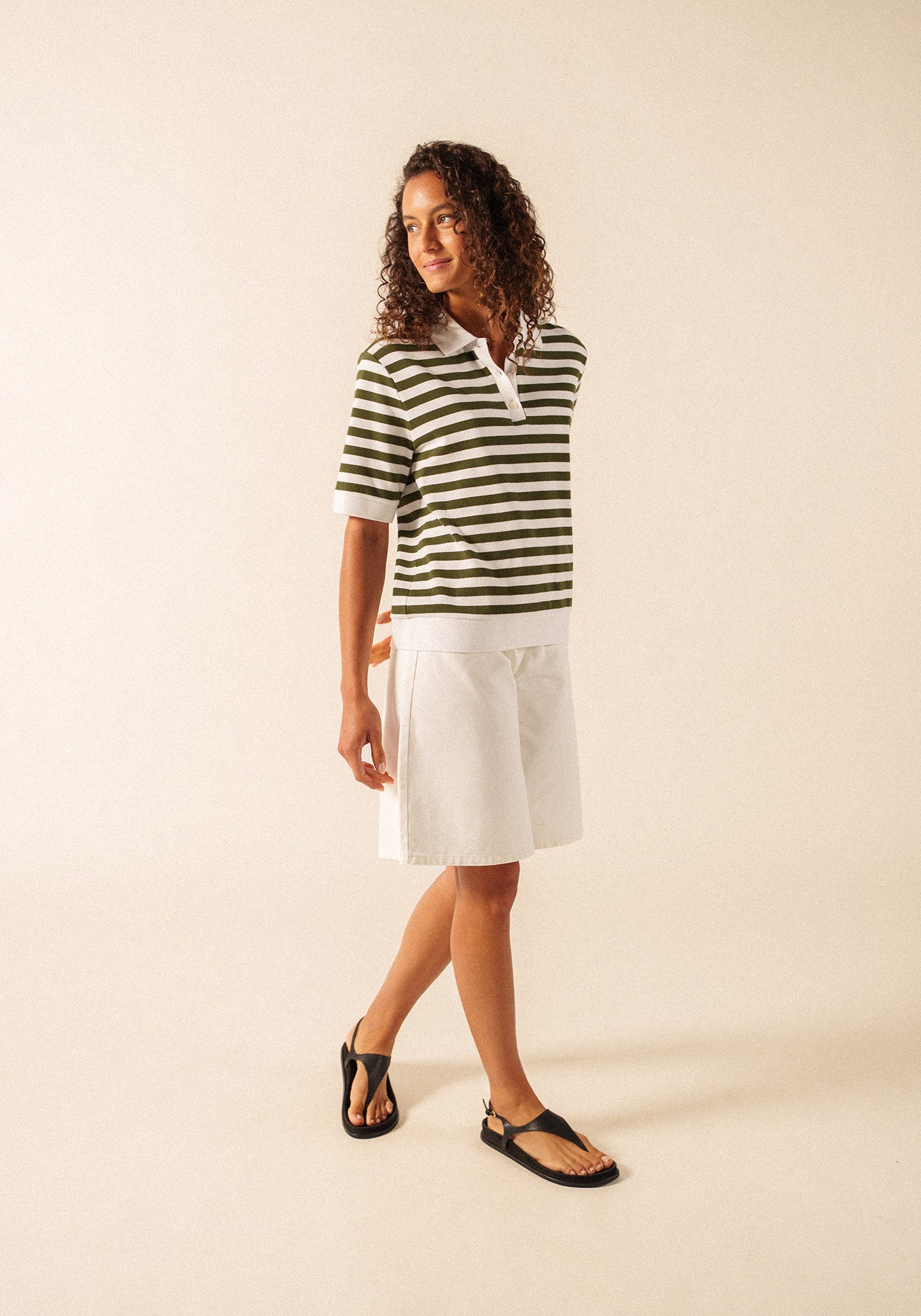 Carola polo shirt (BLANC/ALGUE)