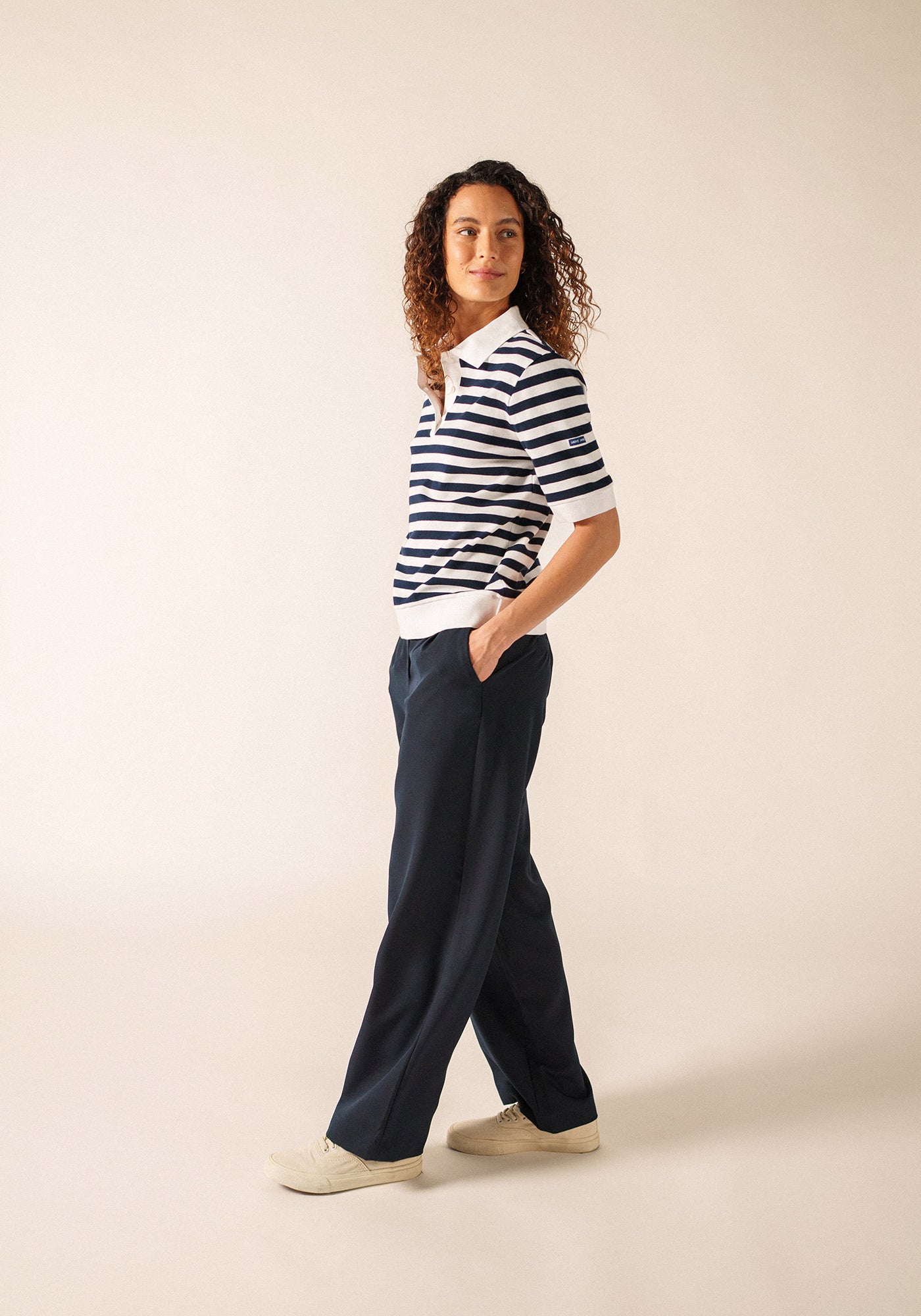 Carola polo shirt (BLANC/MARINE)