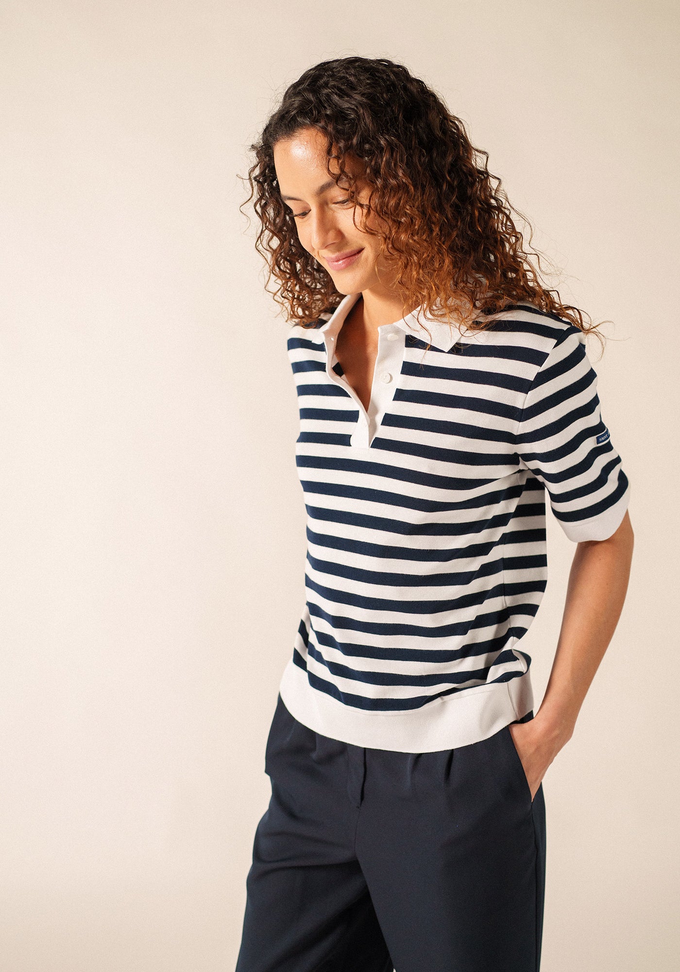 Carola polo shirt (BLANC/MARINE)