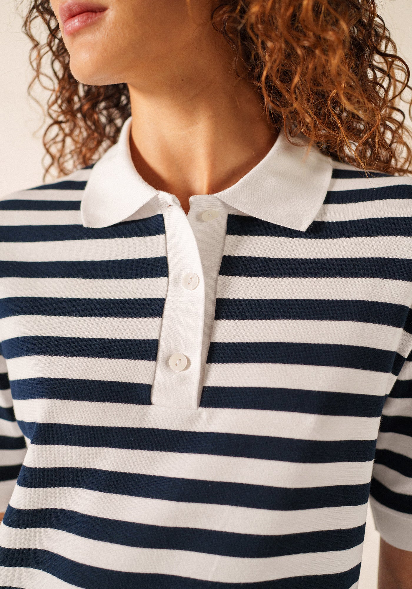 Carola polo shirt (BLANC/MARINE)