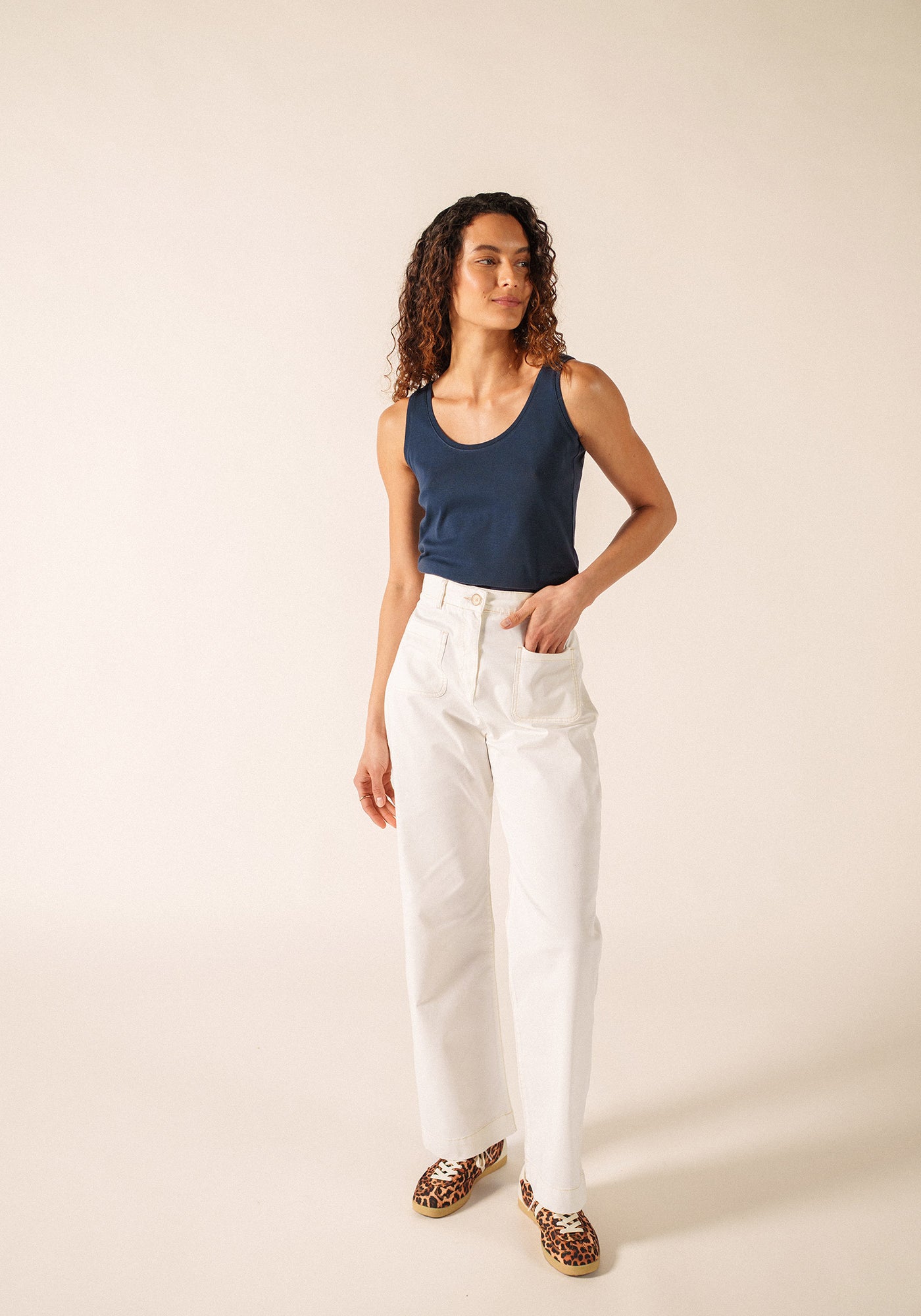 Bastia sleeveless top (MARINE)