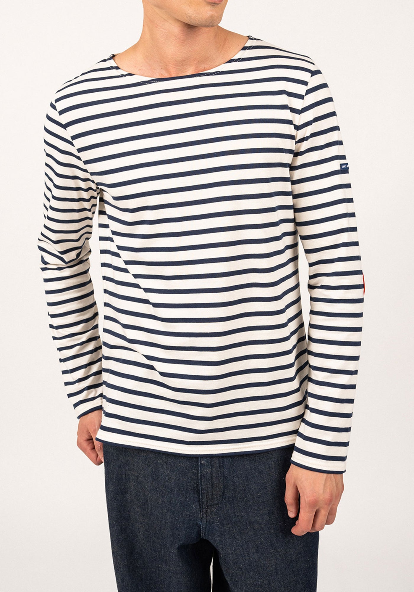 Iconic sailor striped shirt with elbow patches - SAINT JAMES x Comédie Française (ECRU/MARINE)