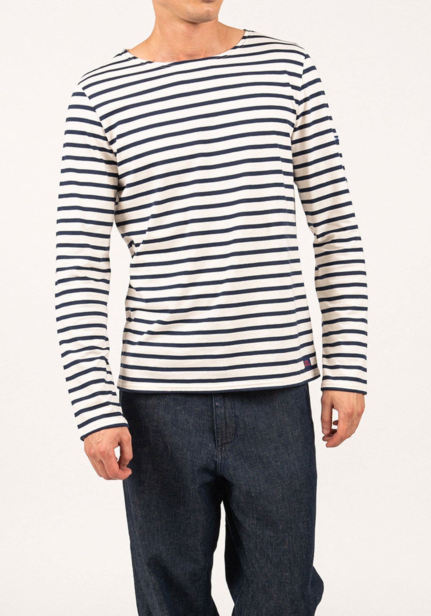 Iconic sailor striped shirt with elbow patches - SAINT JAMES x Comédie Française (ECRU/MARINE)