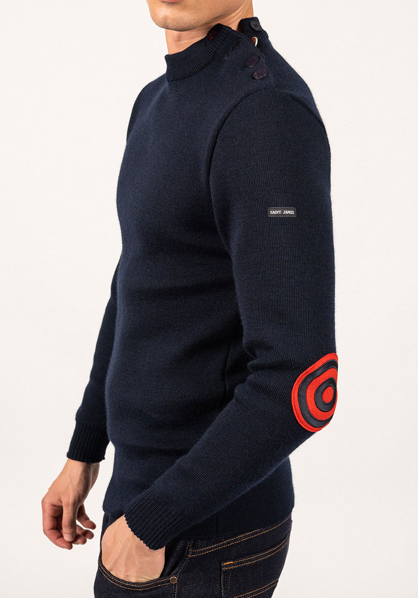 Iconic Matelot jumper with elbow patches - SAINT JAMES x Comédie Française (MARINE)