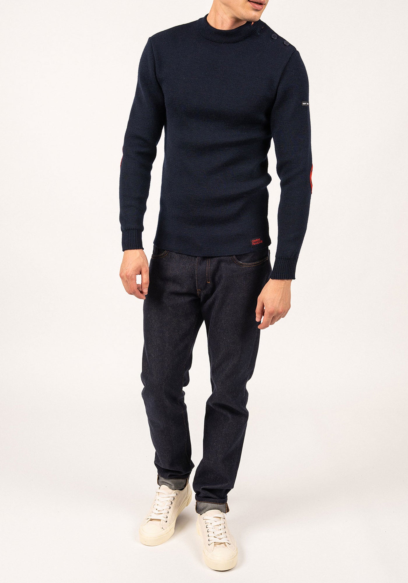 Iconic Matelot jumper with elbow patches - SAINT JAMES x Comédie Française (MARINE)