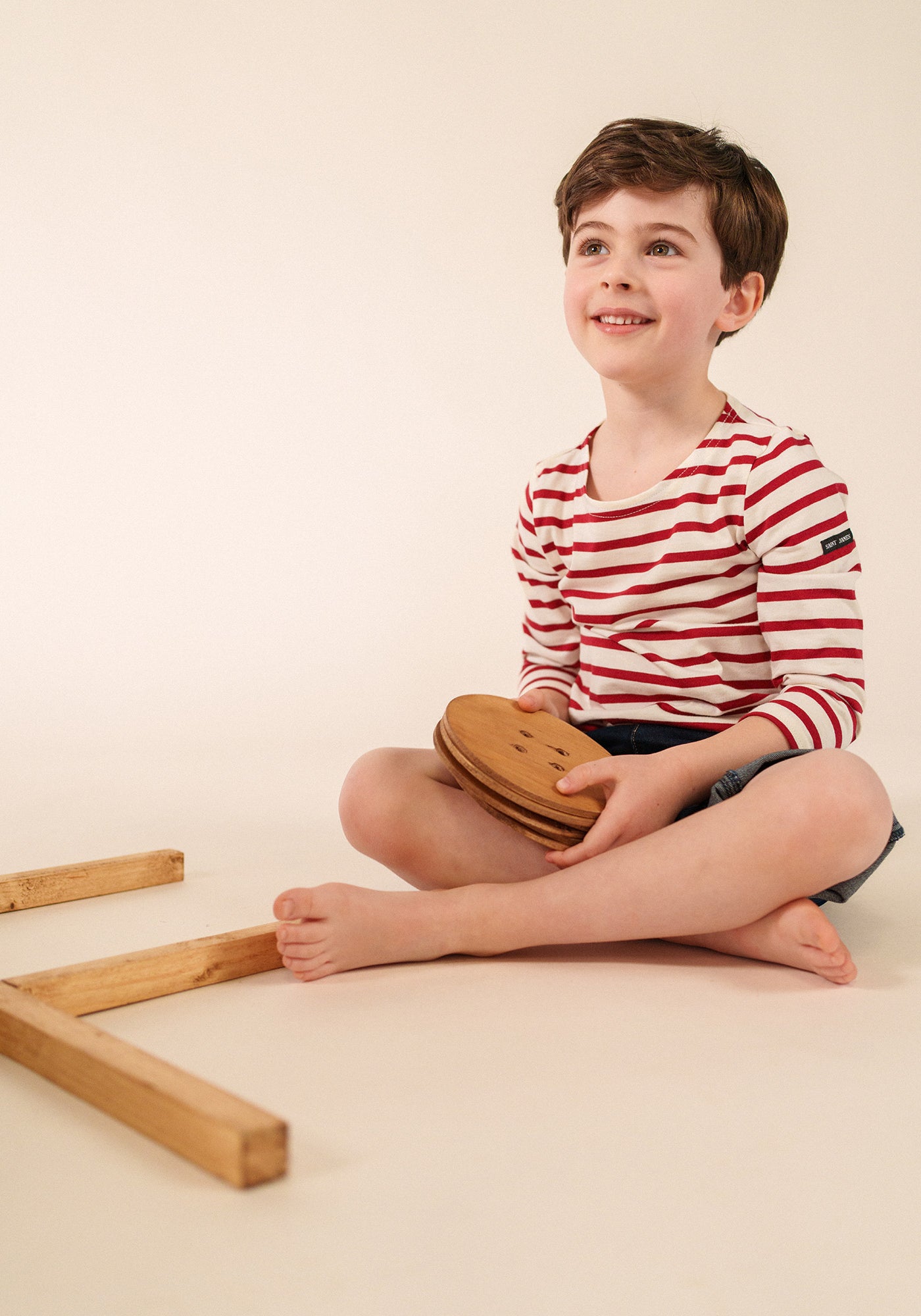 Miniquiers kids Breton shirt (ECRU/PERSAN)