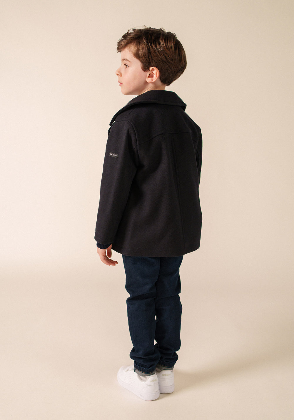 St Suliac peacoat for children - in wool cloth (NAVY)