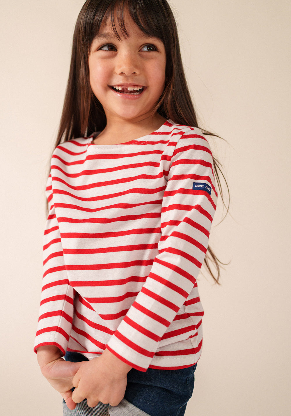 Miniquiers kids Breton shirt (NEIGE/TULIPE)