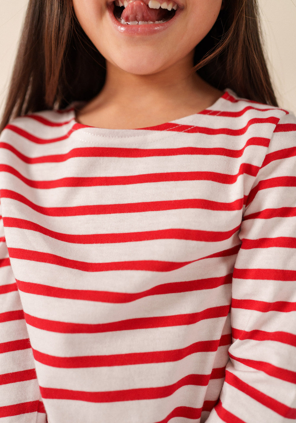 Miniquiers kids Breton shirt (NEIGE/TULIPE)