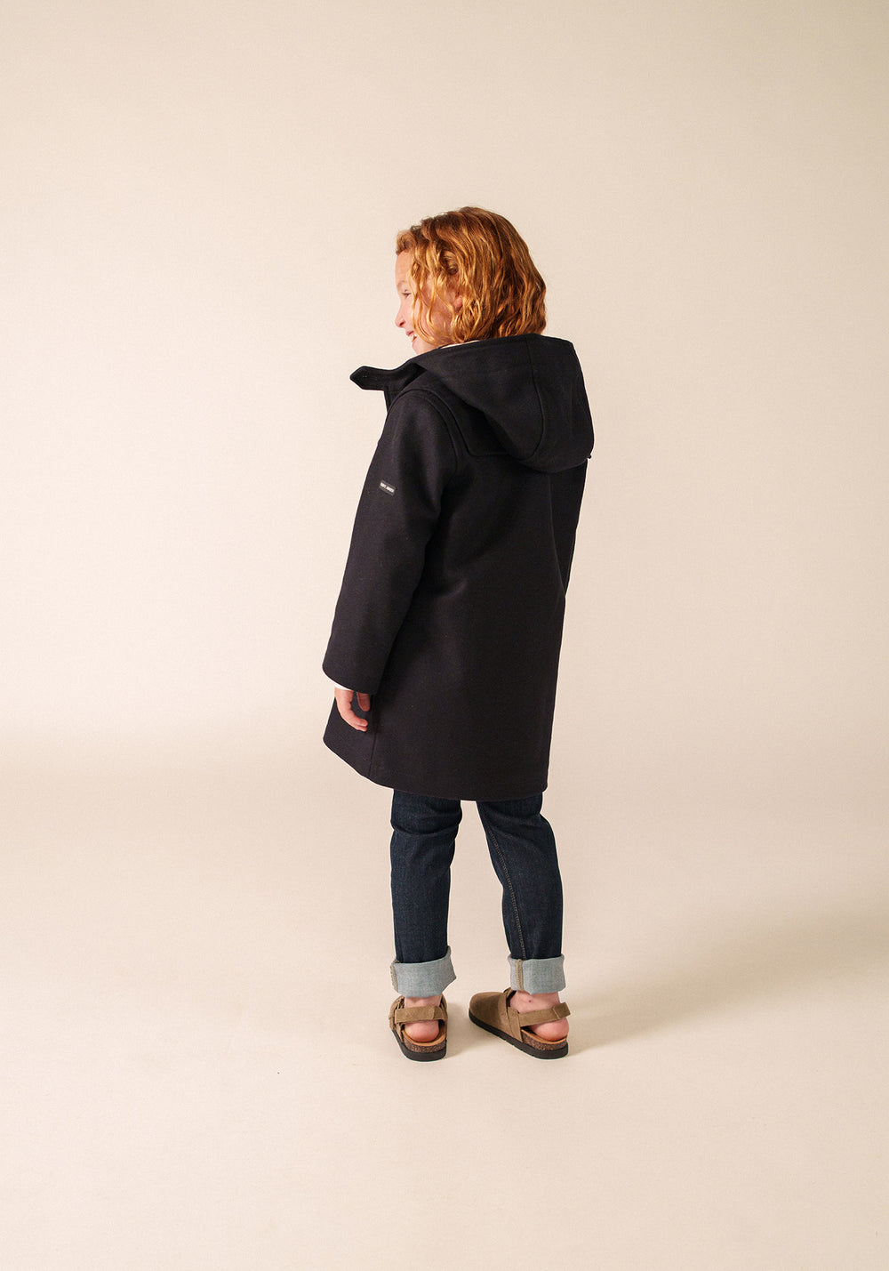 St Malo duffle-coat for children - in wool cloth (NAVY)
