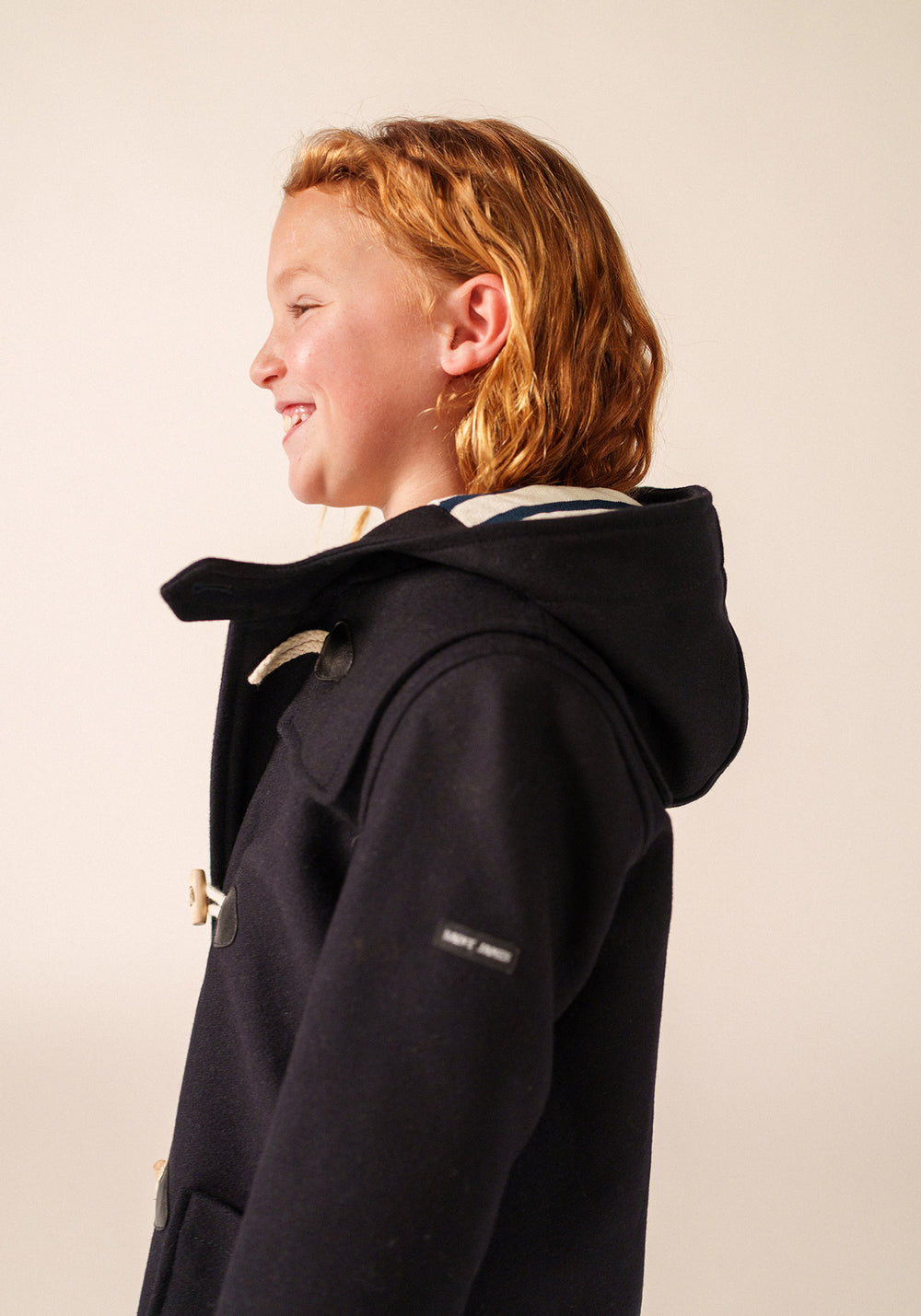 St Malo duffle-coat for children - in wool cloth (NAVY)