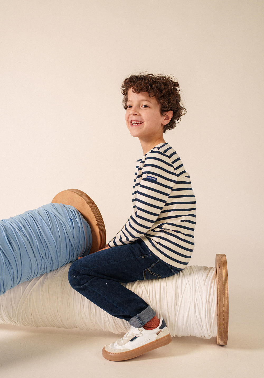 Méridien kid Breton shirt (ECRU/MARINE)