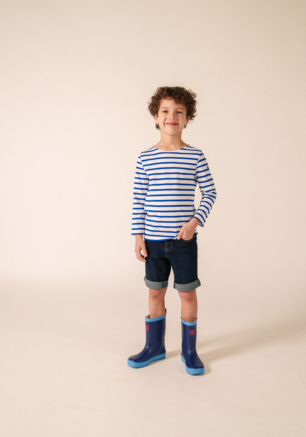 Miniquiers kids Breton shirt (NEIGE/GITANE)