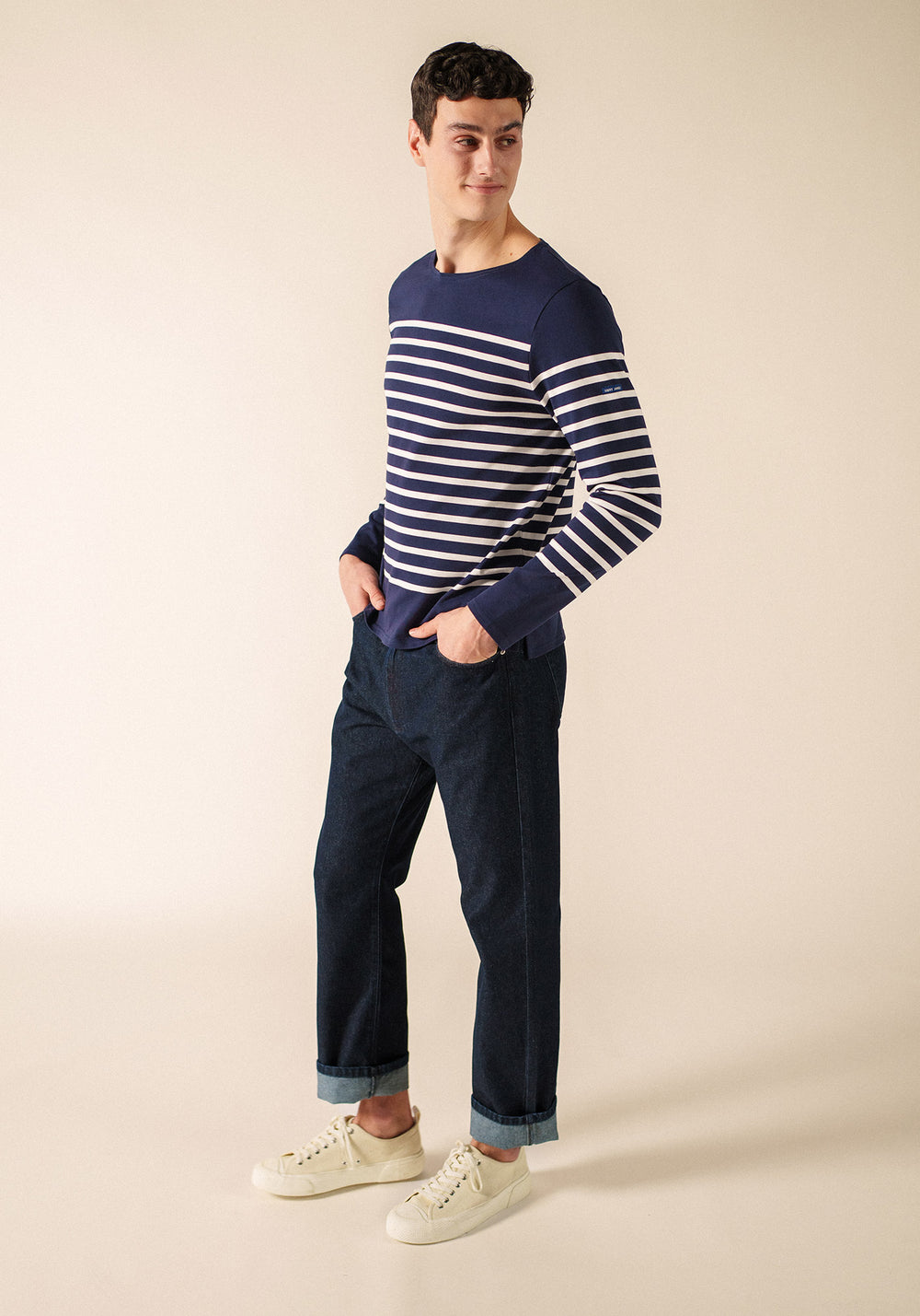 Naval sailor shirt (MARINE/NEIGE)