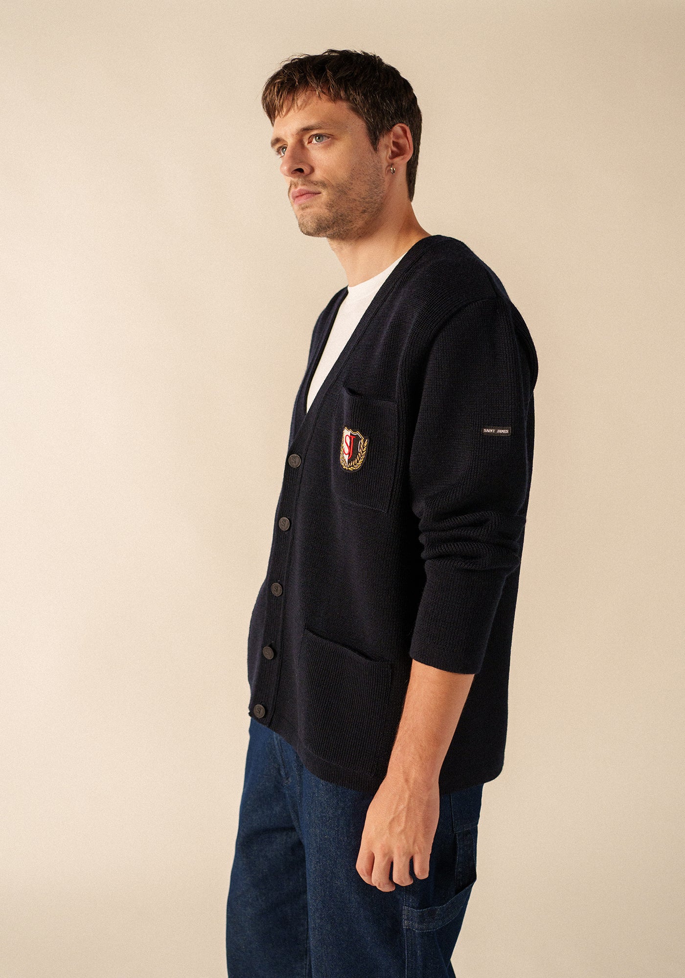 Yachting Réédit cardigan (NAVY)
