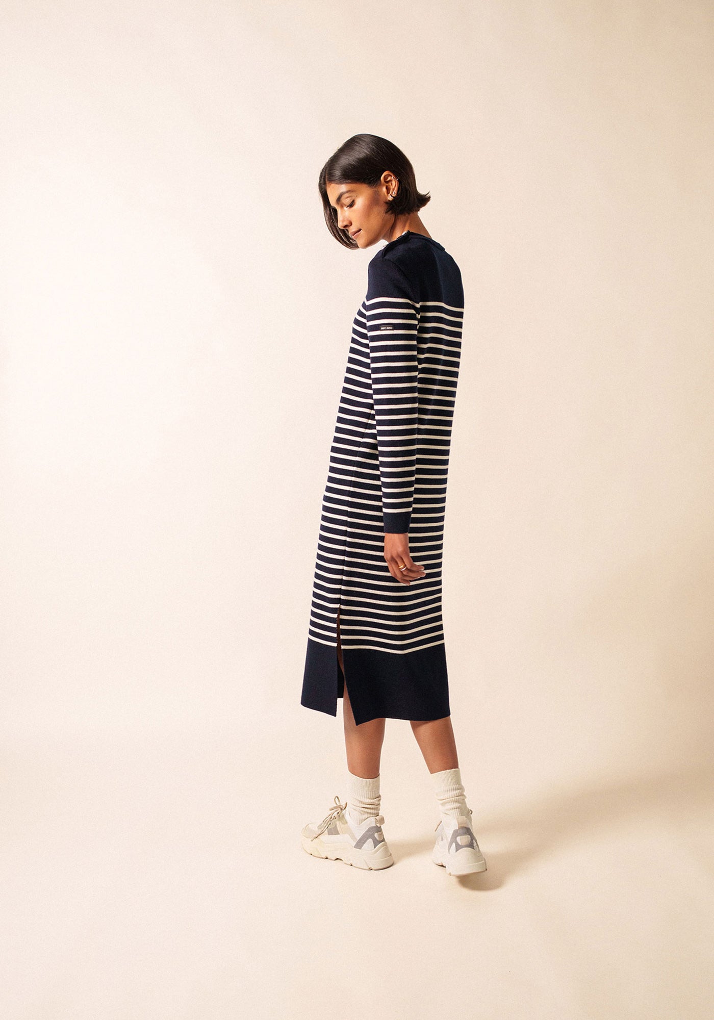 Marée long dress (NAVY/ECUME)
