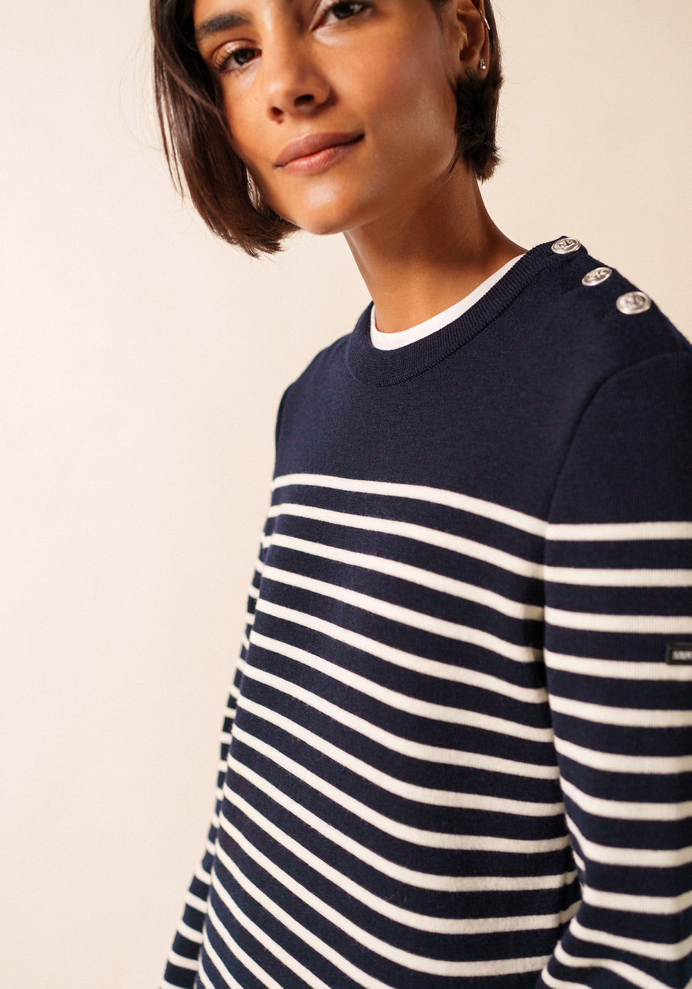 Marée long dress (NAVY/ECUME)