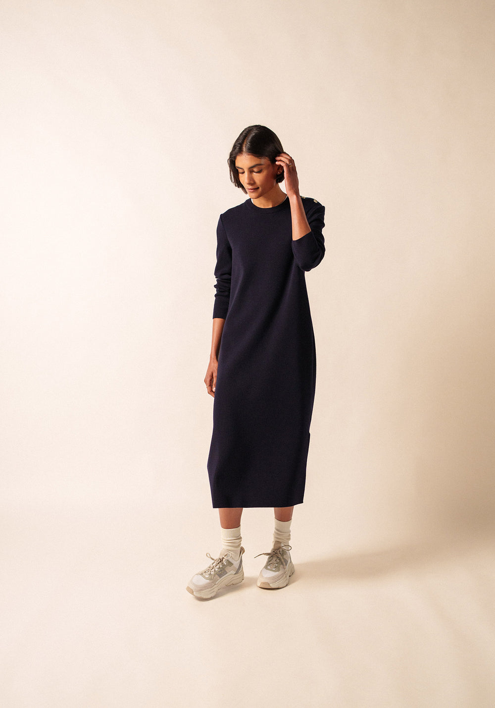 Marée long dress (NAVY)
