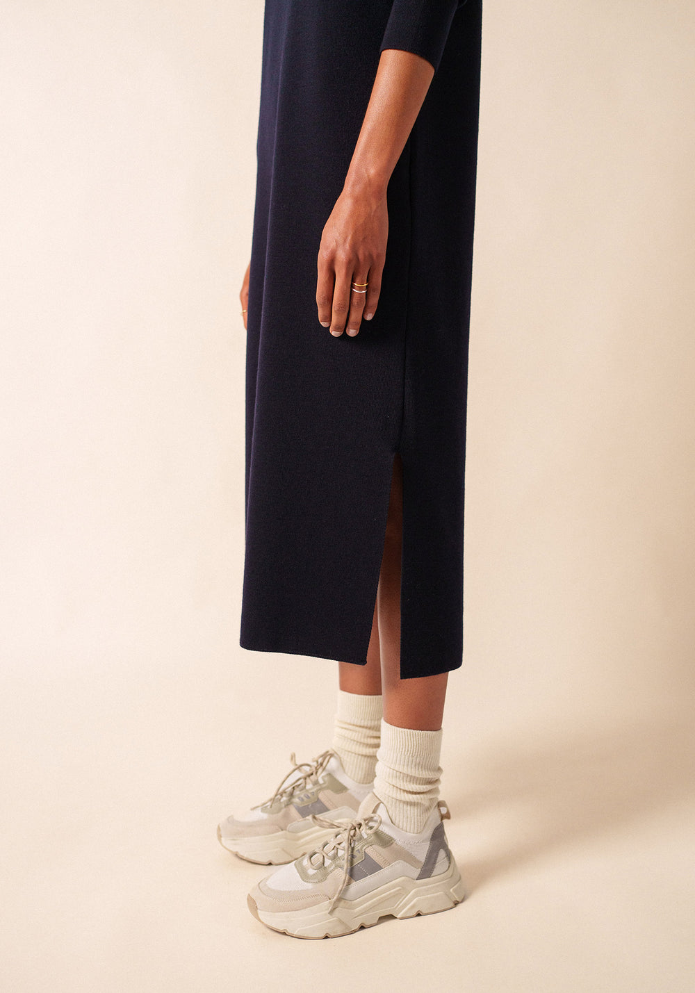 Marée long dress (NAVY)